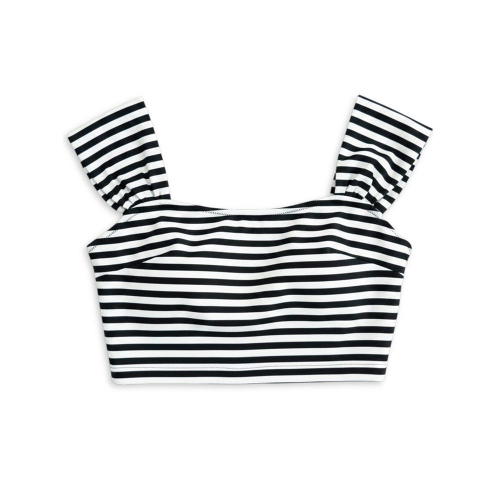 Cupshe Bikini Swim Top Women S Nautical Coastal Preppy Pinup Black White Stripes
